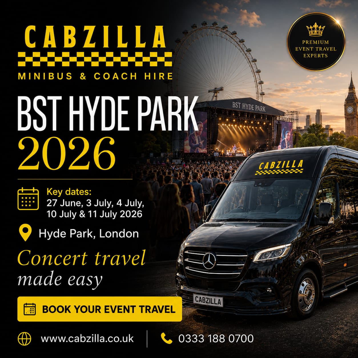 Cabzilla BST Hyde Park transport advert