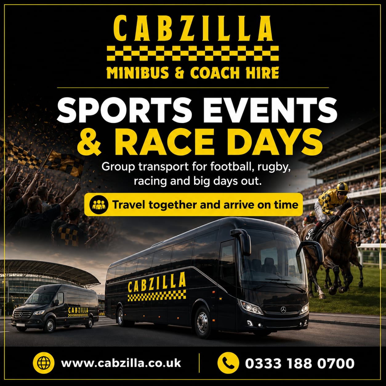 Cabzilla Epsom Derby transport advert