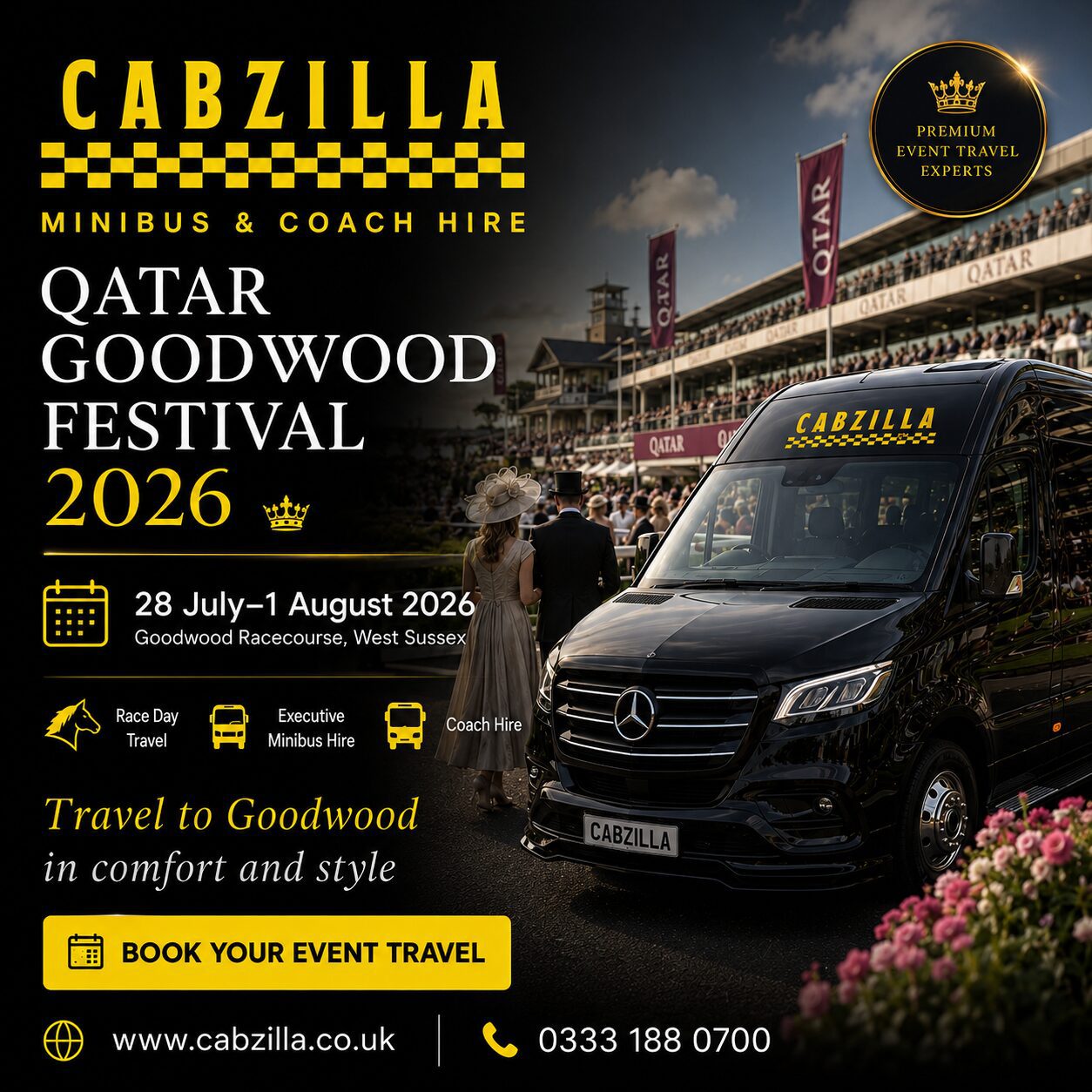 Cabzilla Qatar Goodwood Festival transport advert